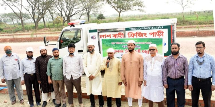 মানবতার কল্যাণে লাশবাহী ফ্রিজিং এ্যাম্বুলেন্স এর উদ্বোধন করল জামায়াতে ইসলামী ঢাকা মহানগরী দক্ষিণ